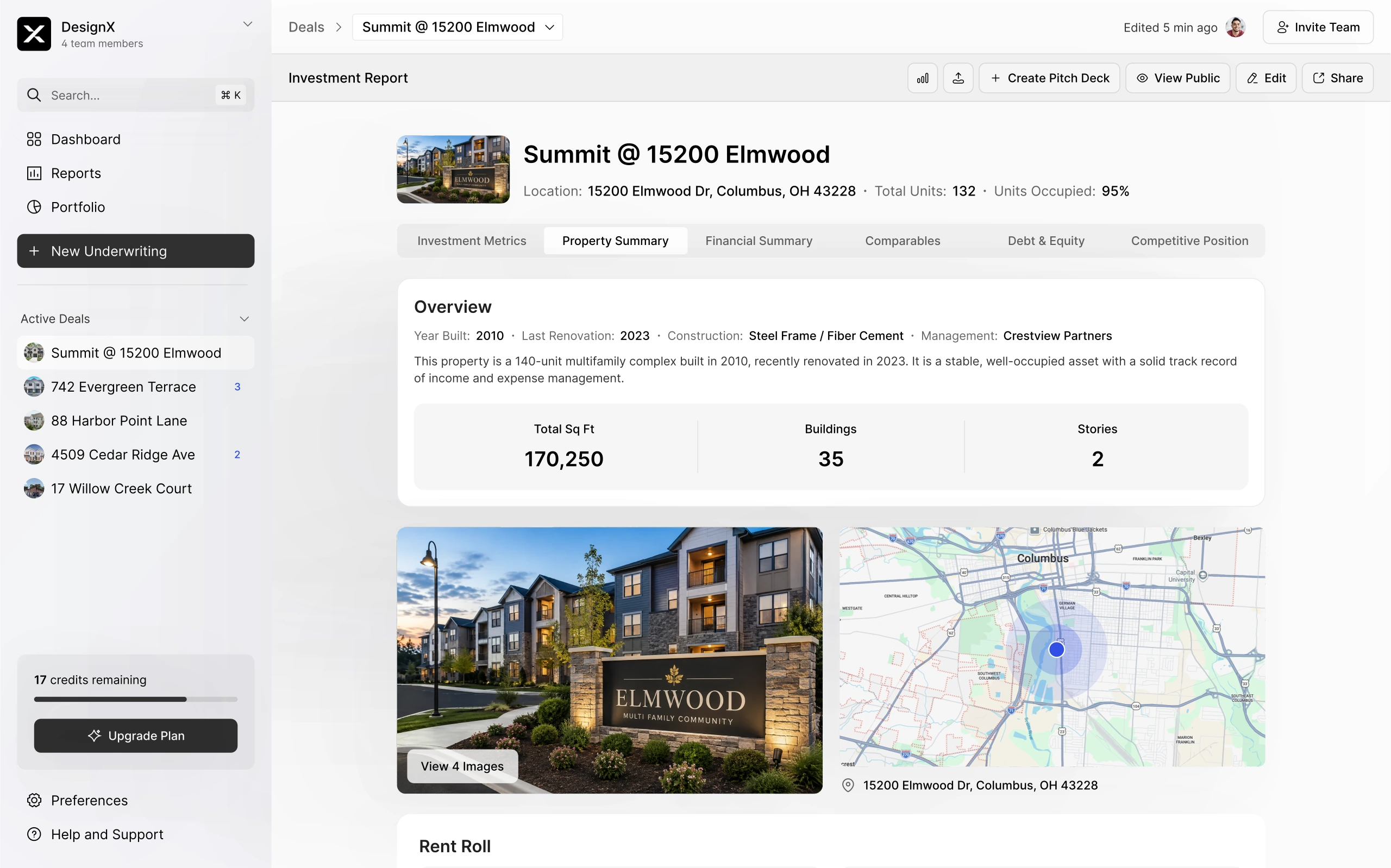 NOAL Dashboard — full property analysis
